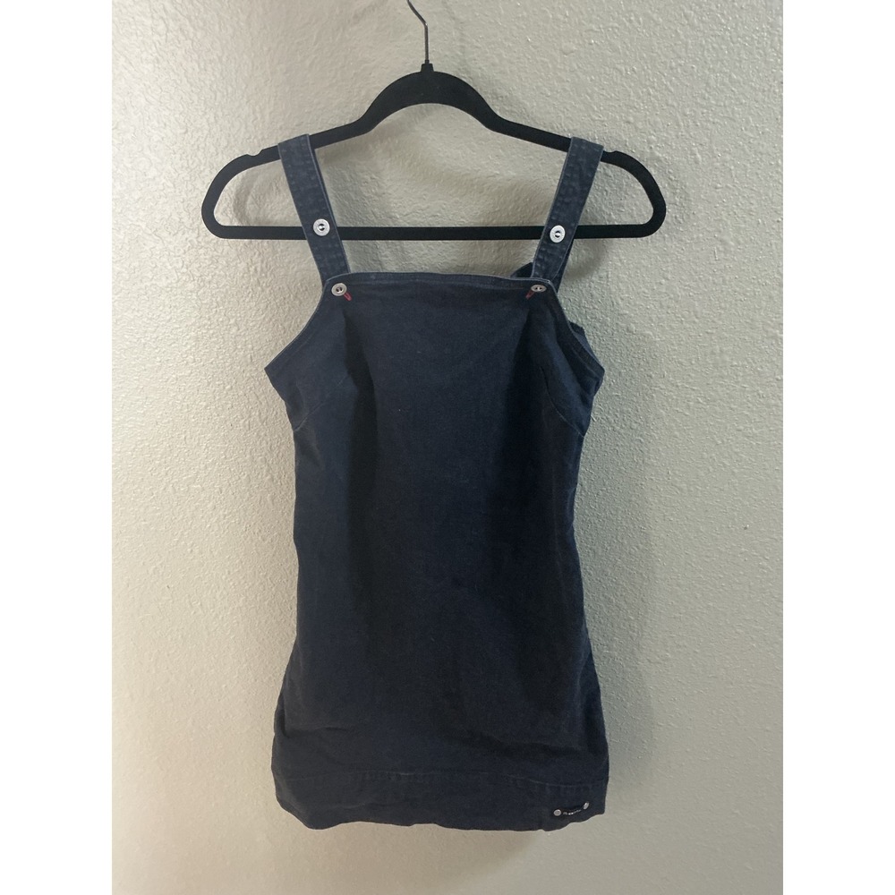 Calvin Klein Jeans Denim Dress Womens 1 Blue Excellent 90s Pinafore